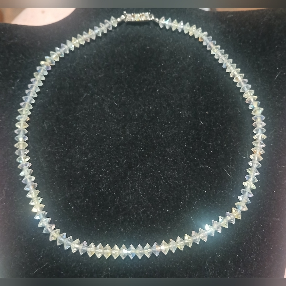 Vintage Crystal Aurora Bead Choker